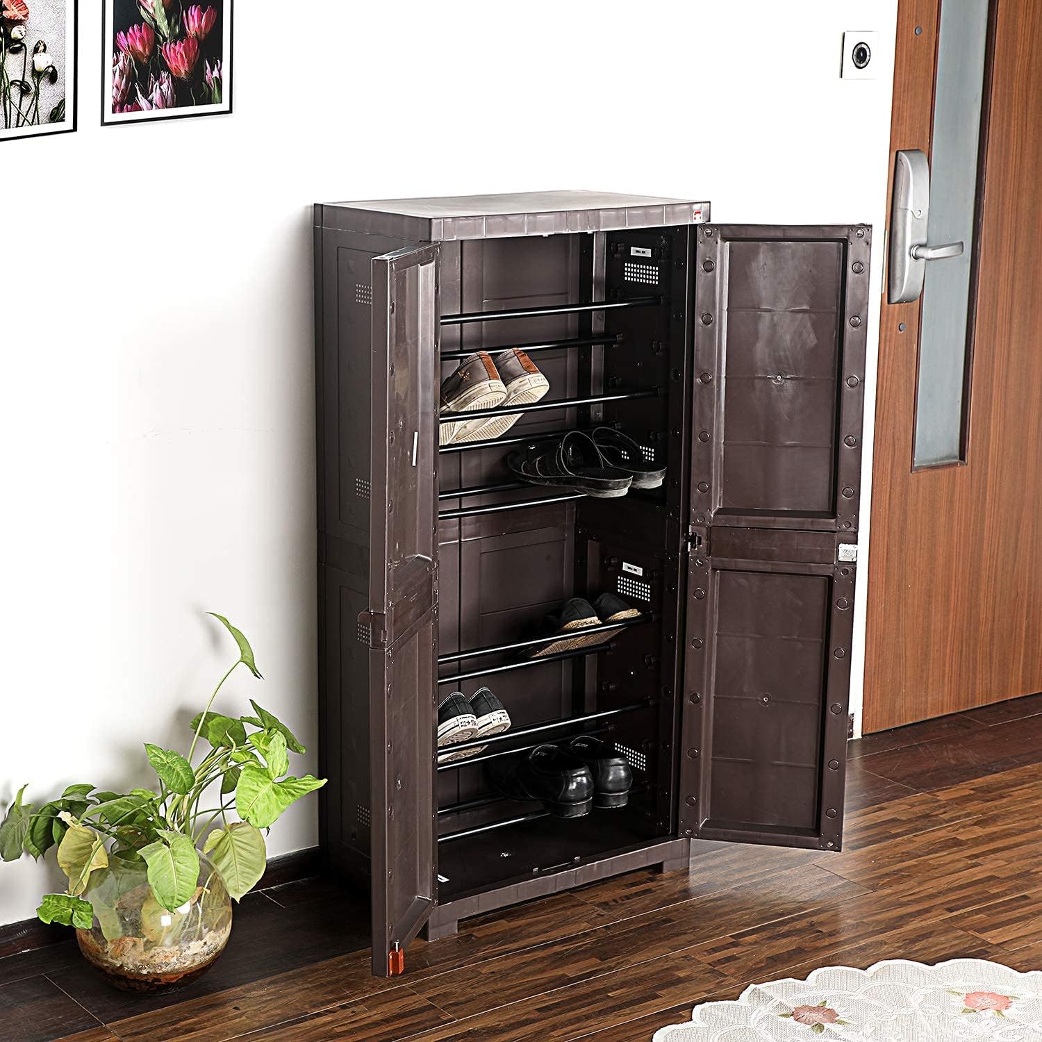 Cello Novelty Compact Plastic Shoe Rack(Green and Yellow) Amazon.in