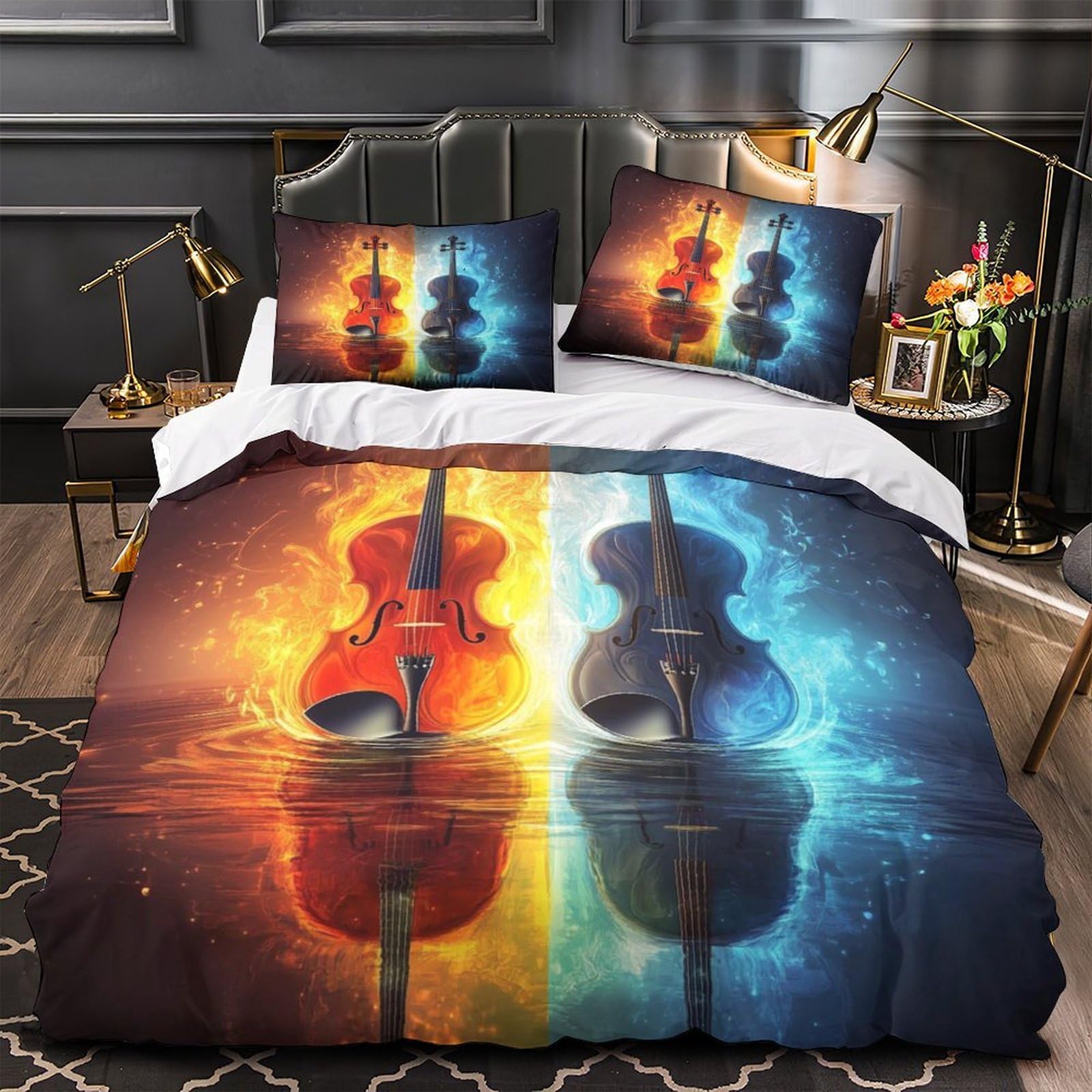 Housse de couette violon 3D anti-tache : oubliez les corvées de nettoyage de lit