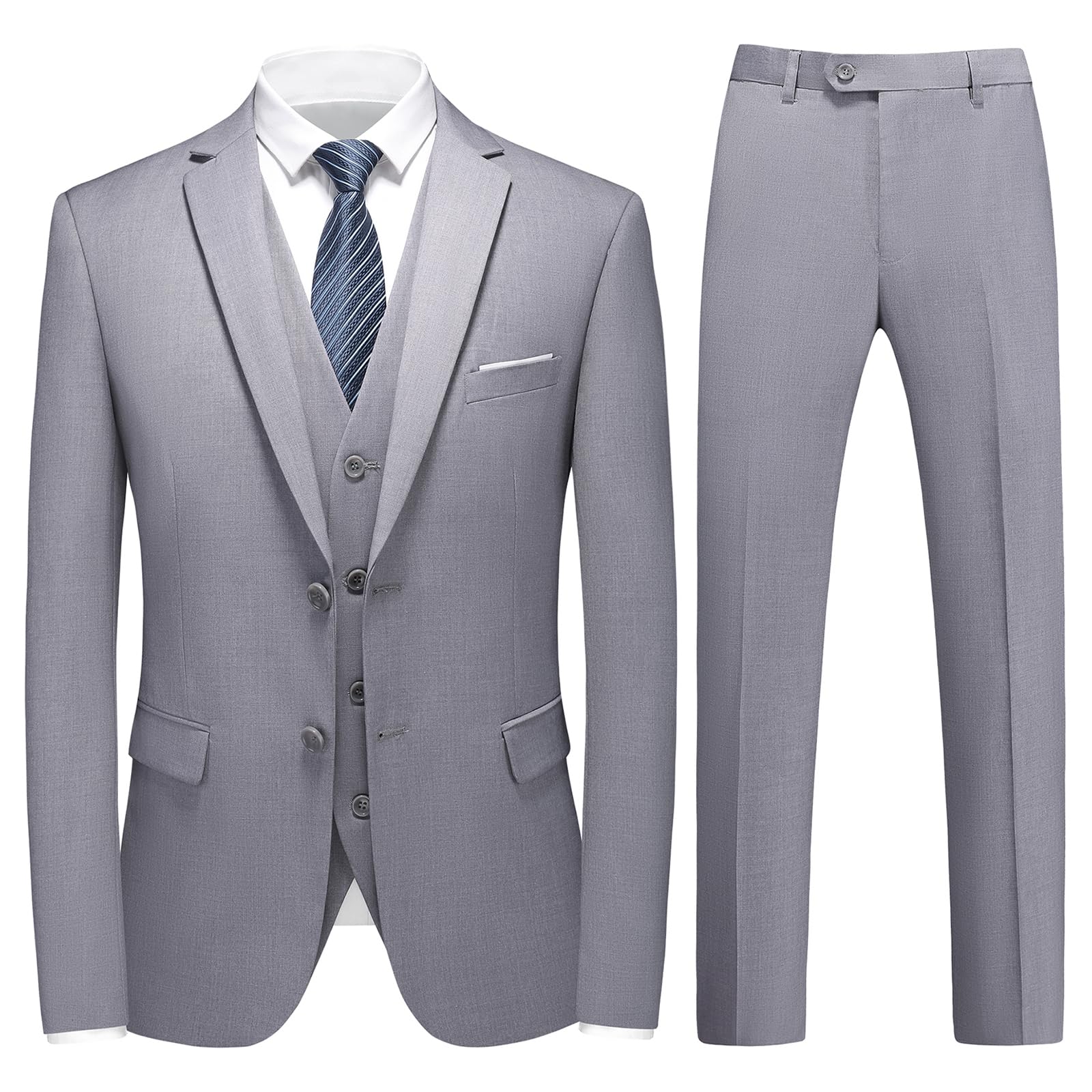 Traje de hombre 3 piezas Slim Fit traje de negocios boda cena formal dos botones traje de esmoquin para hombres clásico blazer chaleco pantalones conjunto