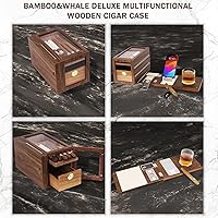 Vista 6 de Bamboo&whale Juego de estuches de puros desmontables: flexible, de mano, placa de accesorios para puros, control de humedad de precisión, con 6