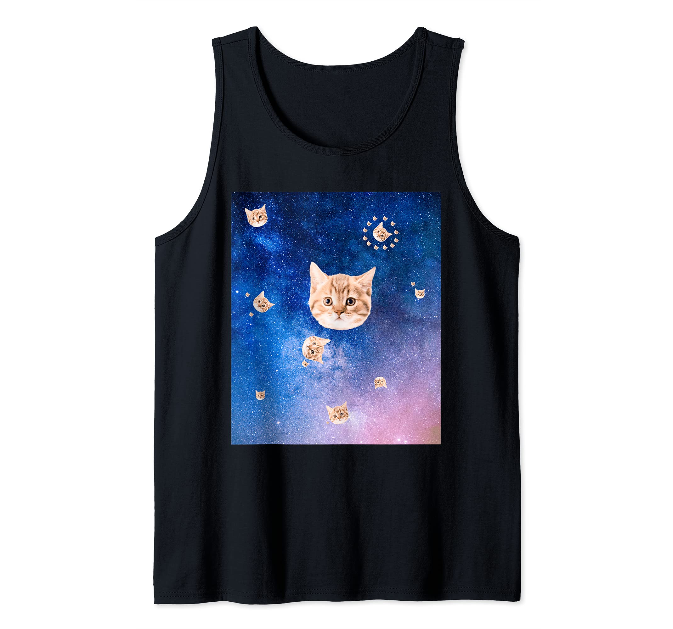 Kitty Universe Cat Galaxy Funny Feline Lovers Tank Top, Black