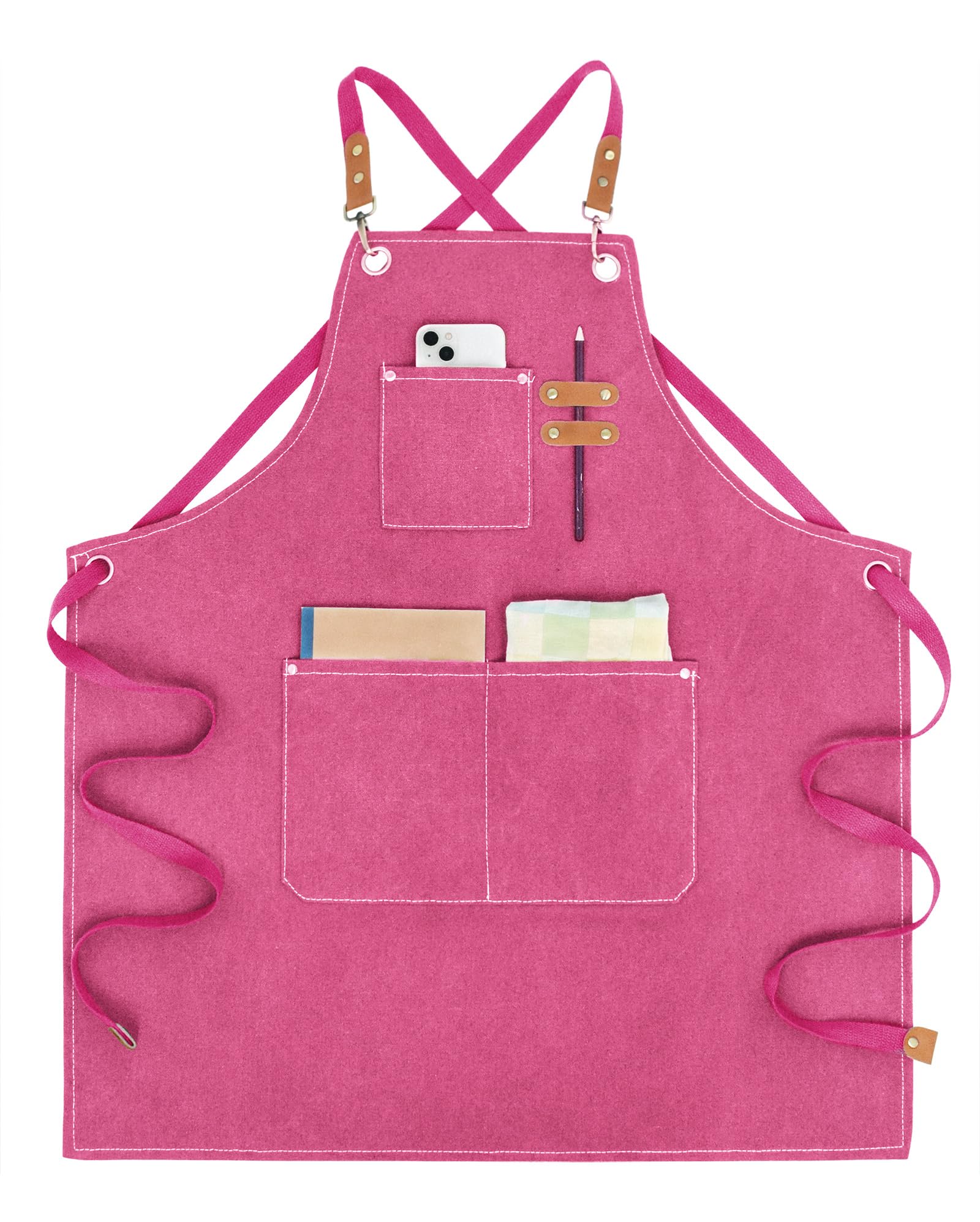 Nanxson Chef Apron for Men Women, Canvas Cross Back Work Apron with Large Pockets for Cooking Garden BBQ