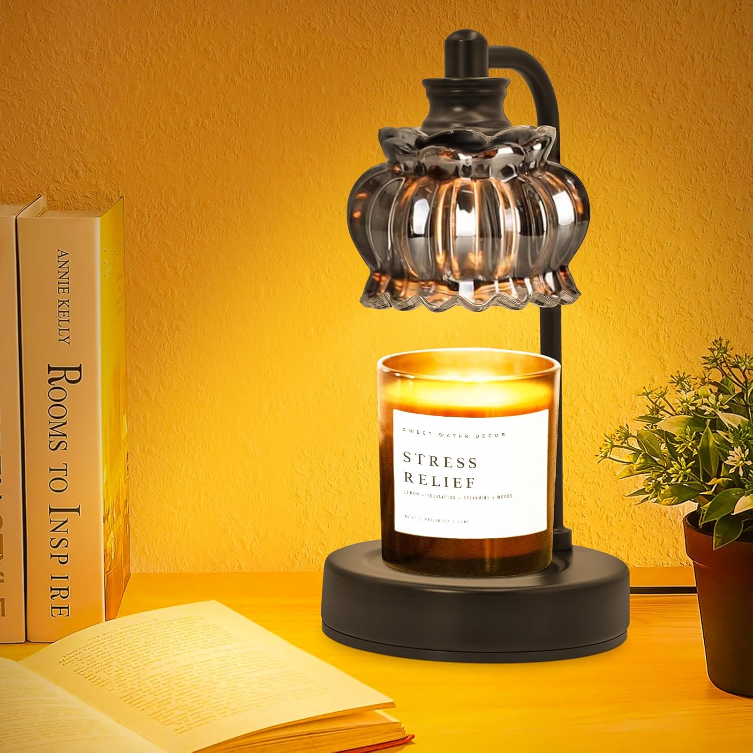 Candle Warmer Lamp with Timer&Dimmer, Black Candle Warmer Light Ideal Birthday, Wax Melt Warmer for Home Decor