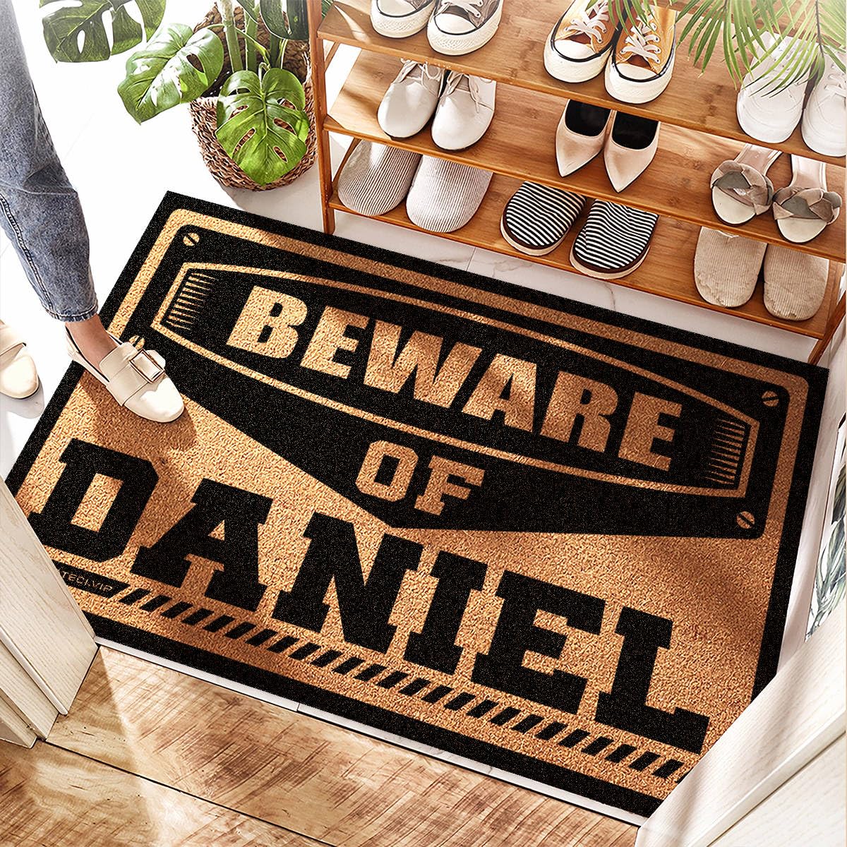 Tapis d'entrée humour pour cuisine et porte amusante paillasson personnalisé 65x90