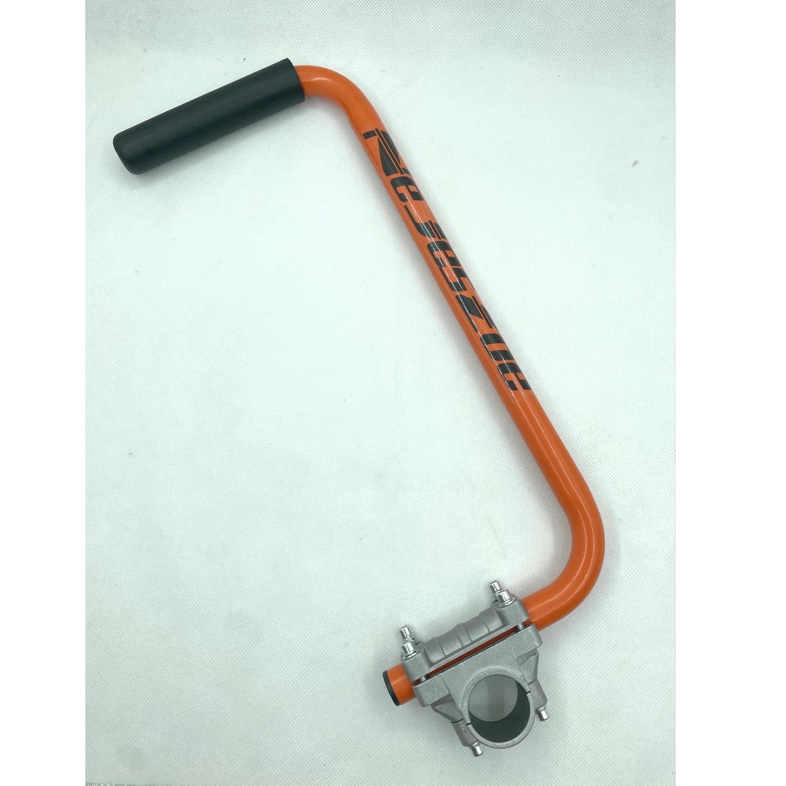 Ergonomic Trimmer Grip for Weed Wackers Extension Handle, String Trimmer Handle Lawn Trimmer Handle Grip with Bracket Clamp for String Trimmer, Lawn Care, Landscaping (Orange Black)