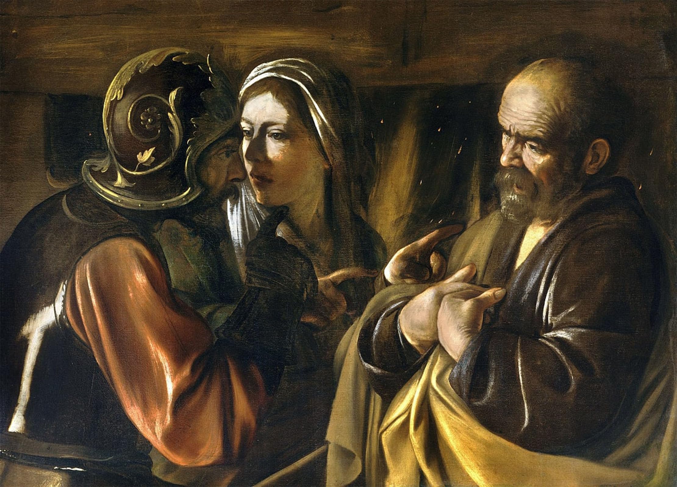 SERENDIPITP Vintage Wall Art Canvas Nordic Poster Canvas Print Picture the Denial of Saint Peter by Merisi Caravaggio Wall Art Poster for Home Decor 60x90cm