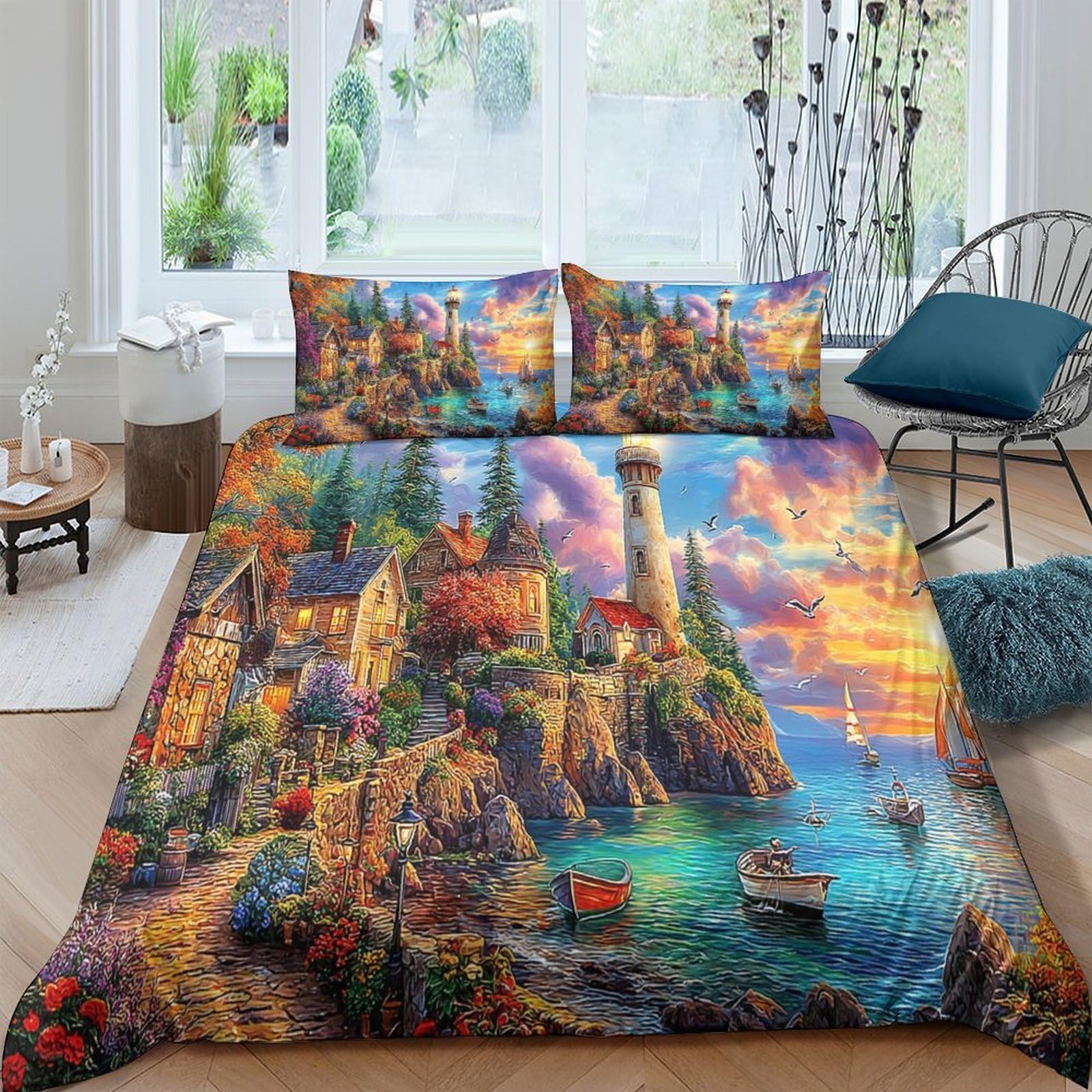 Housse de couette 3D Palawan Super King 260x220 en microfibres