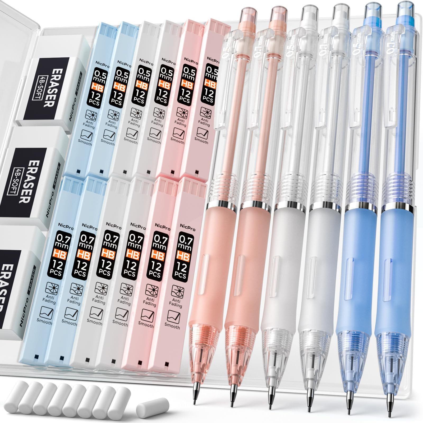 Druckbleistift Set 4 Stück - Pastell Mechanische Bleistifte 2mm