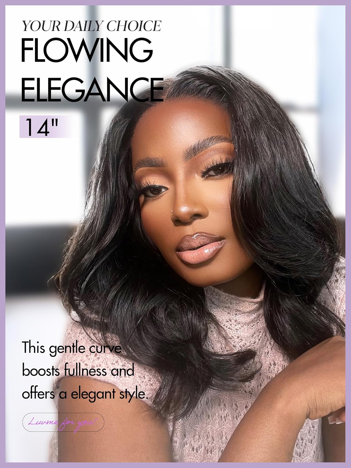 LUVME HAIR 5X5 Lace Short Wig Glueless Human Hair Loose Body Wave Wig Front Bob Wig Pre Plucked Ready to Go Black Wig For Women Pre Cut Lace 14 Inch