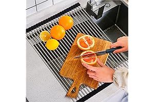 Tendedero para platos sobre el fregadero en forma de rollo, estante para...