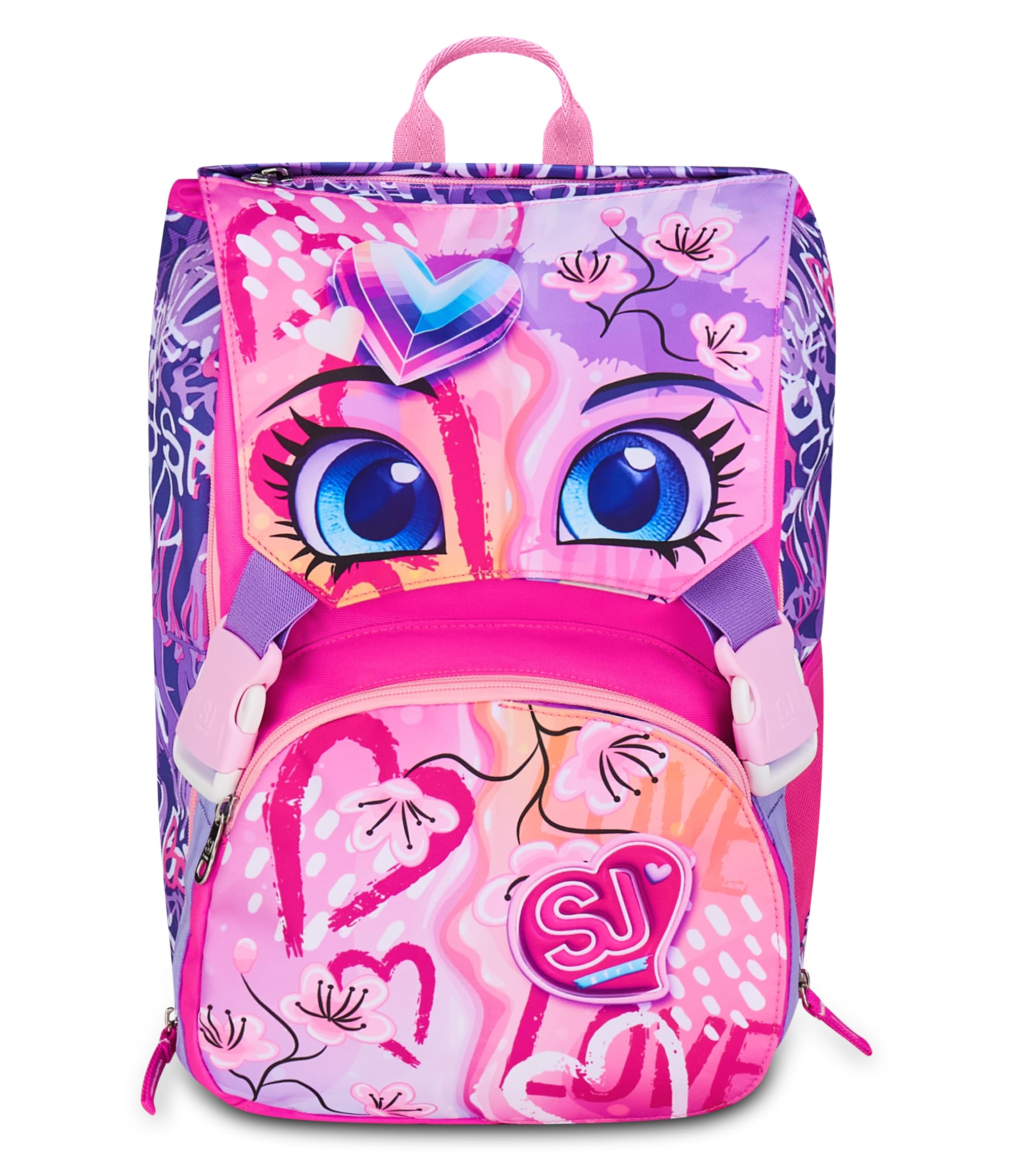 SJ GANG STYLE JAM GANG Zaino Doppio Scomparto Estensibile, Rosa, Maxi Capienza, Schienale Preformato, Bambina, Scuola Elementare