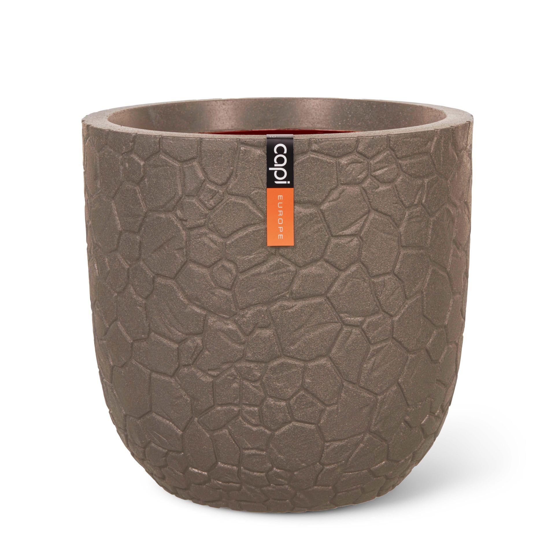 CAPI EUROPE - Planter ball Clay NL - 43x41 - Warm taupe - Opening Γ35 - Pot for indoor and outdoor use - Shatterproof - 100% recyclable - KWTC933