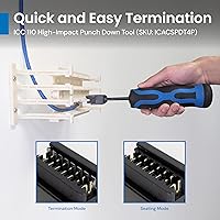 Vista 8 de ICC 110 pies de bloque de cableado para 100 pares de bloques de cableado 110, soportes de soporte de montaje en pared, 1 par