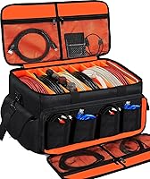 Vista 17 de Bolsa de Archivos de Cables para DJ con 6 Divisores Desmontables Bolsa de Cables de Alta Capacidad para Conciertos para Cables, Equipo de DJ
