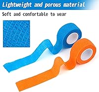 Vista 4 de Paquete de 24 vendajes cohesivos autoadhesivos de 1 pulgada x 5 yardas, cinta de primeros auxilios, cinta autoadhesiva elástica, atlética, cinta