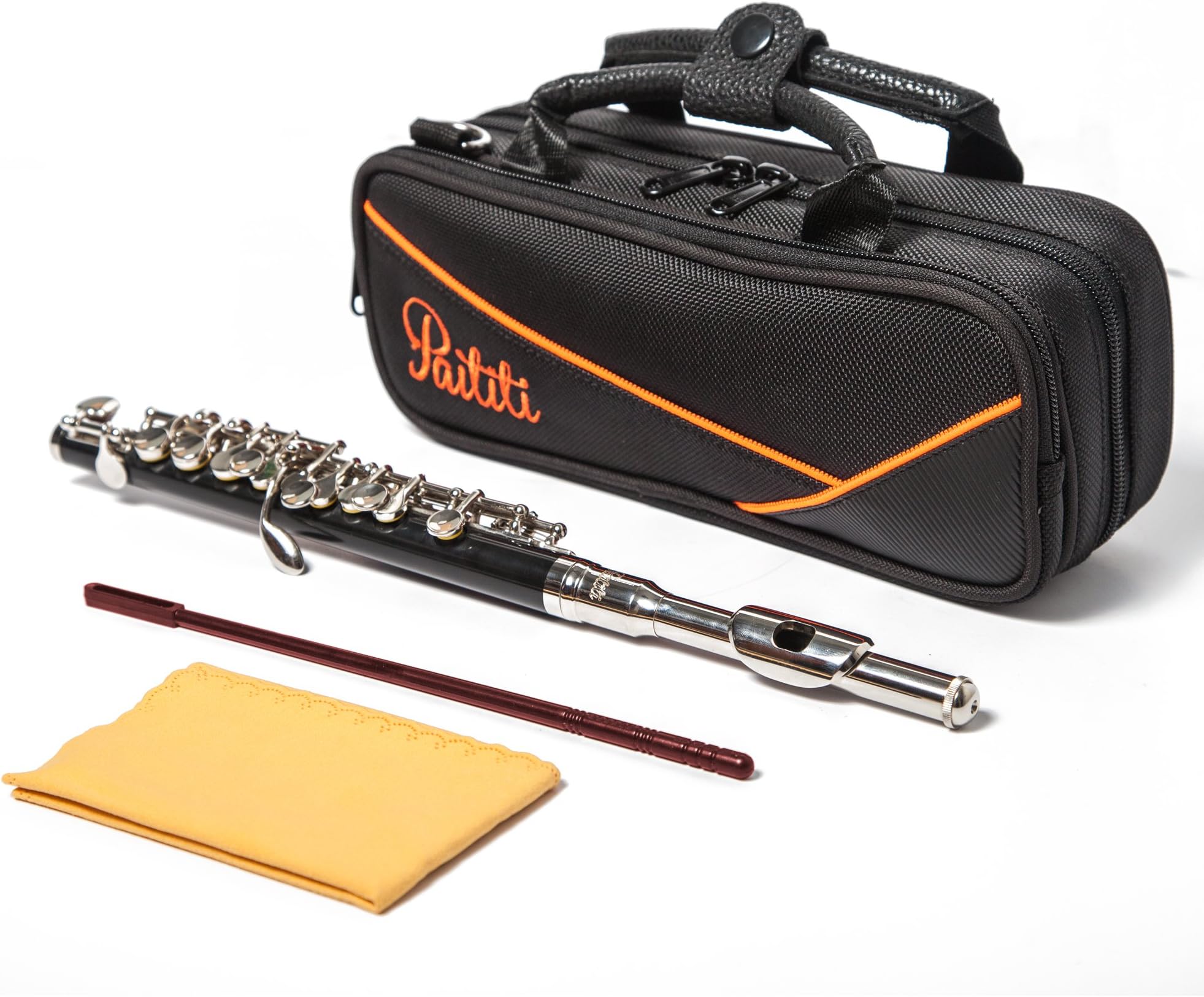 Professional Centertone Composite Wood Piccolo Flute Silver Plated Head Joint Ebonite Composite Wood Body with Case
