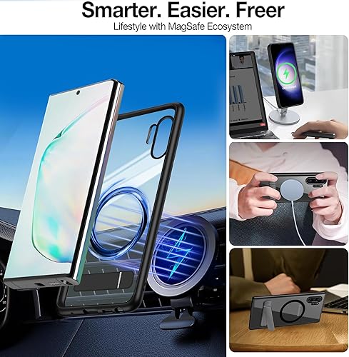 Miniatura 9 de Guizzcg Funda magnética para Samsung Galaxy Note 10 Plus compatible con Magsafe parachoques de TPU suave + parte trasera transparente, protección