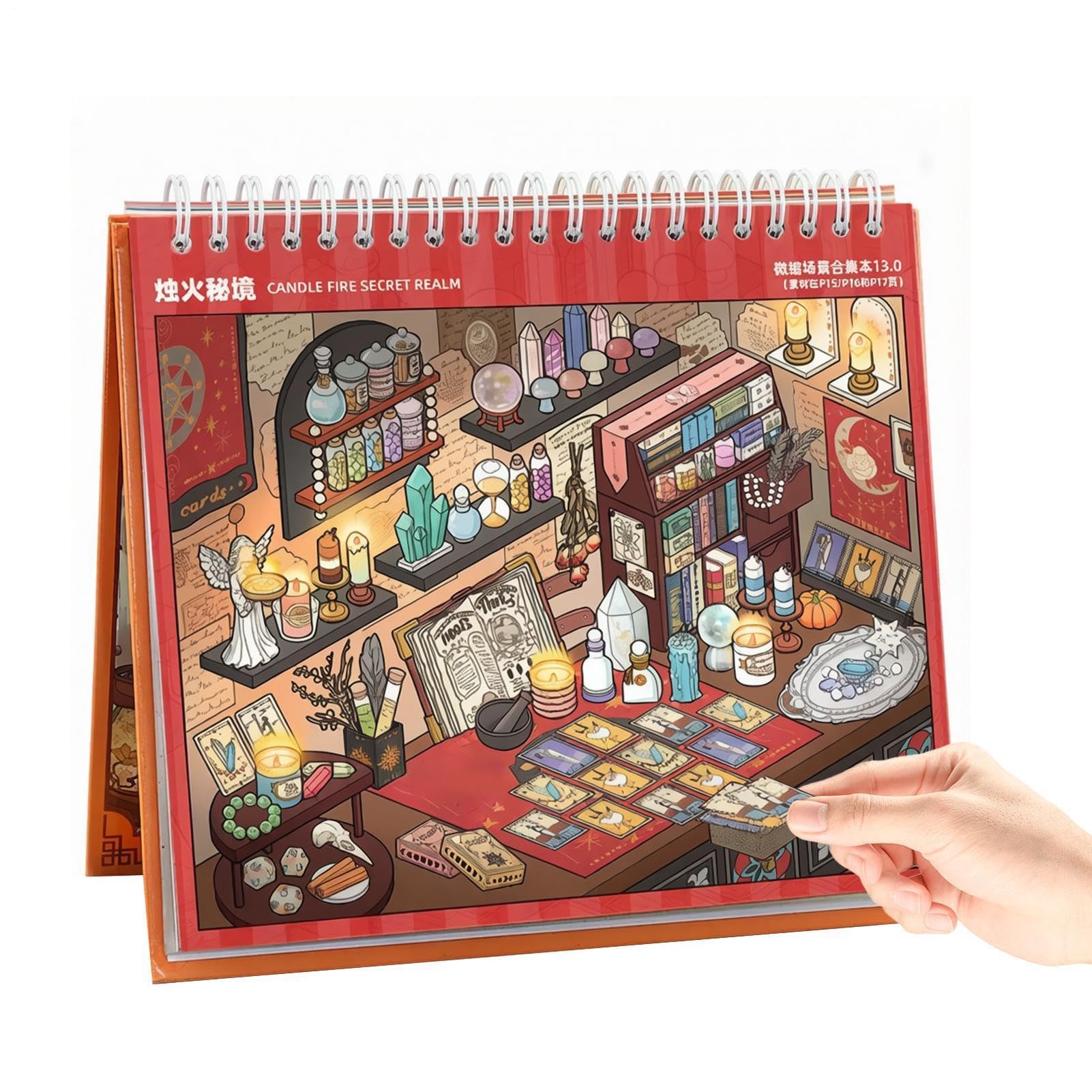 Libro de escenas con pegatinas 3D para evitar el aburrimiento escolar en diarios y apuntes
