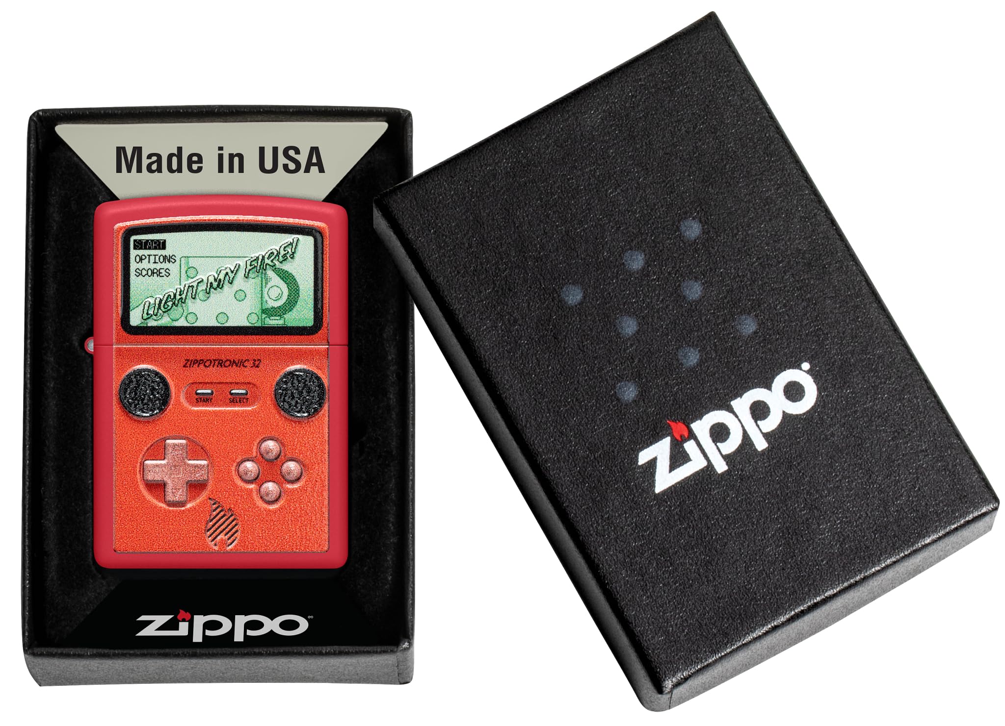 Zippo Benzin-Feuerzeug rot 3D-Druck, Retro Gaming 60007435, unbefüllt
