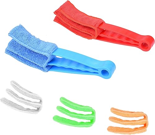 Miniatura 2 de Limpiador de persianas de ventana, 2 abrazaderas y 5 fundas extraíbles, herramienta de limpieza ideal para persianas, persianas, persianas,