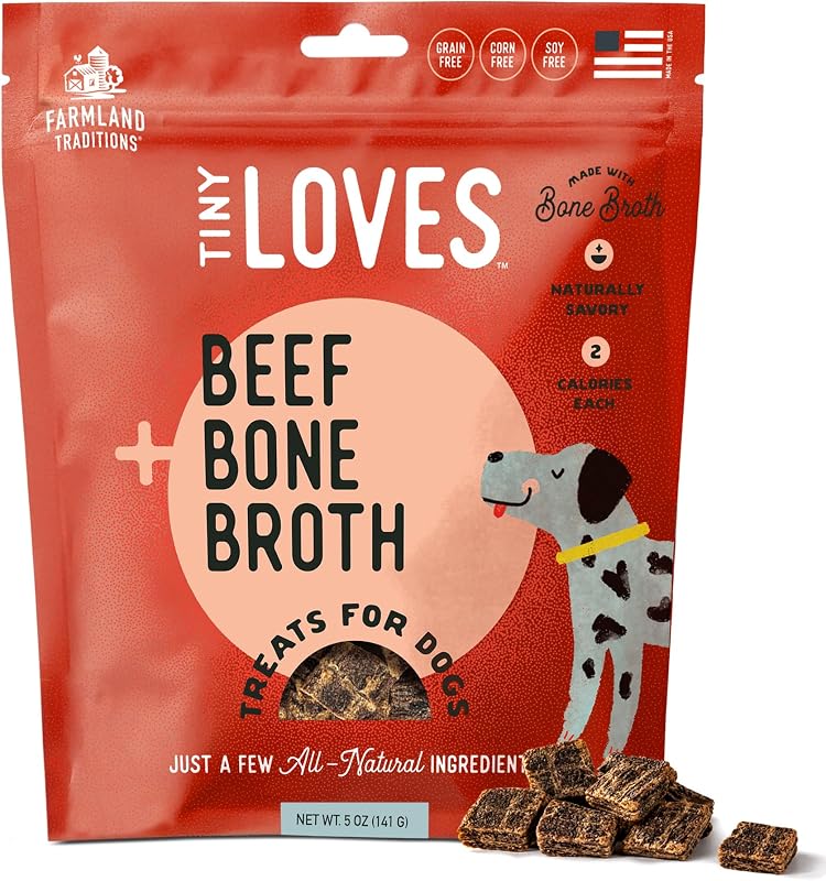 Petisco de Carne Seca para Cães Farmland Traditions com Caldo de Ossos, Macio para Treinamento, 150 g