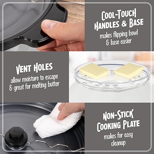 Miniatura 4 de Nostalgia - Máquina pochoclera sin adherencia para 24 tazas de palomitas estilo teatro con aceite caliente - Tapa de doble uso y tazón de servicio -