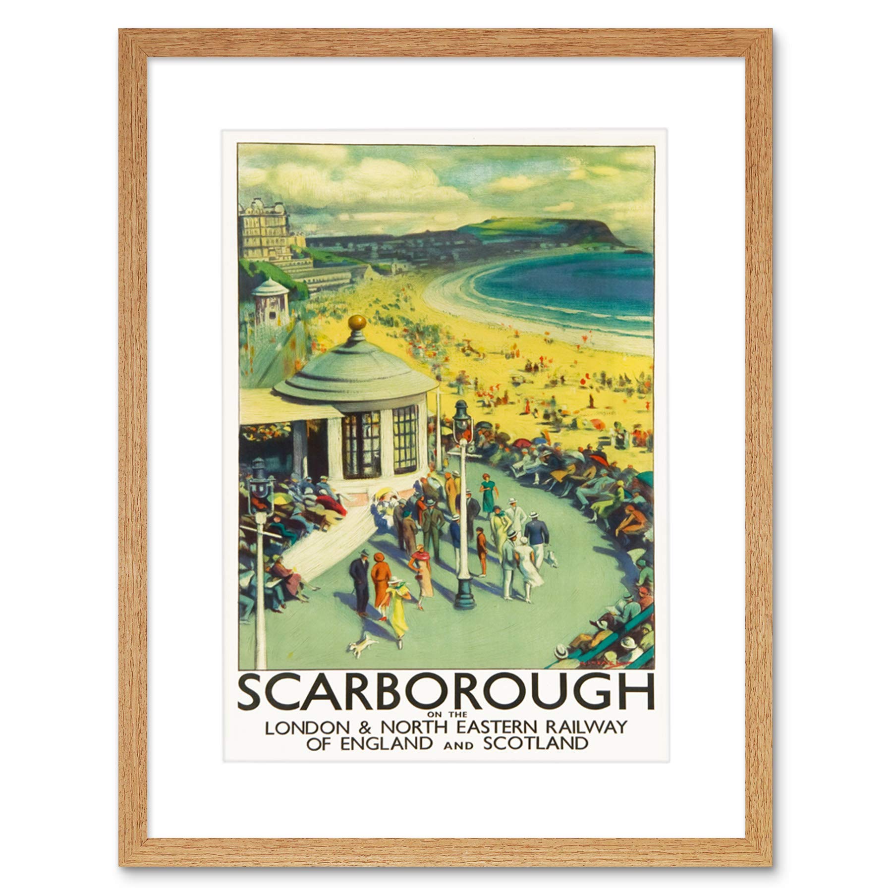 Wee Blue Coo Travel Tourism Scarborough Beach Resort Yorkshire UK Framed Wall Art Print