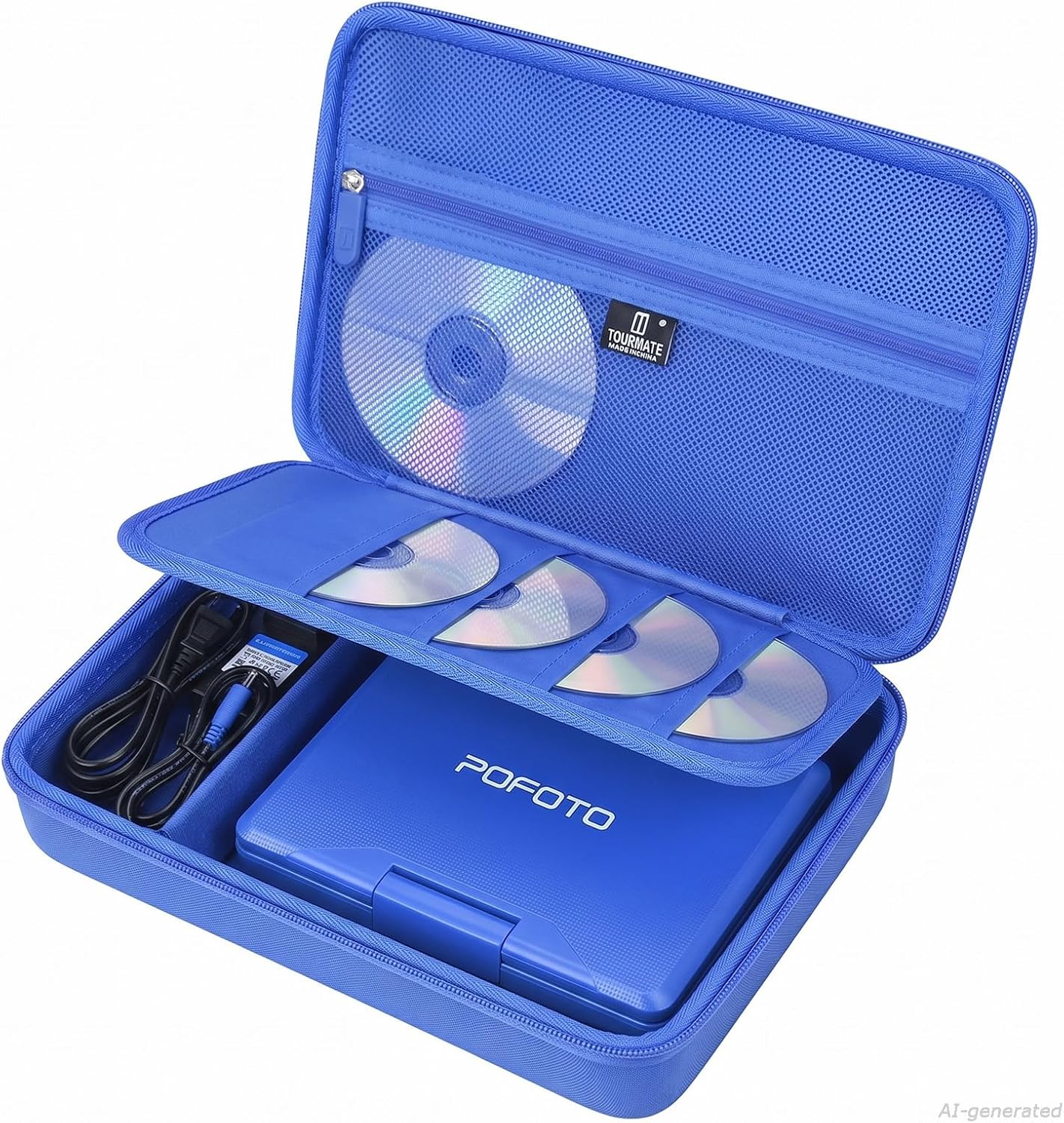 Tourmate Hard Storage Case for BOIFUN/PJGCWB/FANGOR/HotHat/YOTON 9.5" Portable DVD Player, Portable EVA Case(Box for Sale) (Blue)