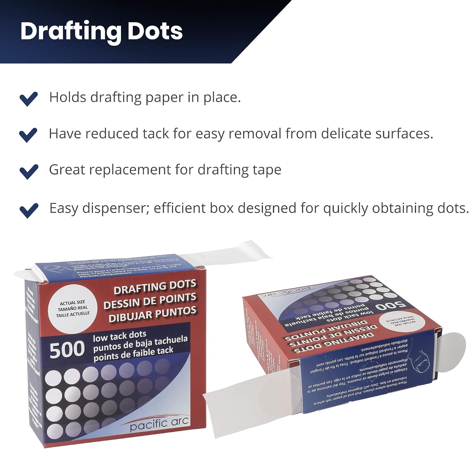Pacific Arc Professional Blank Drafting Dots 7/8", Roll of 500 Dots per Box image 5