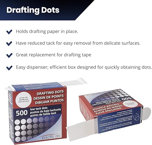 Miniatura 5 de Pacific Arc Puntos de dibujo profesionales en blanco 78 ", rollo de 500 puntos por caja