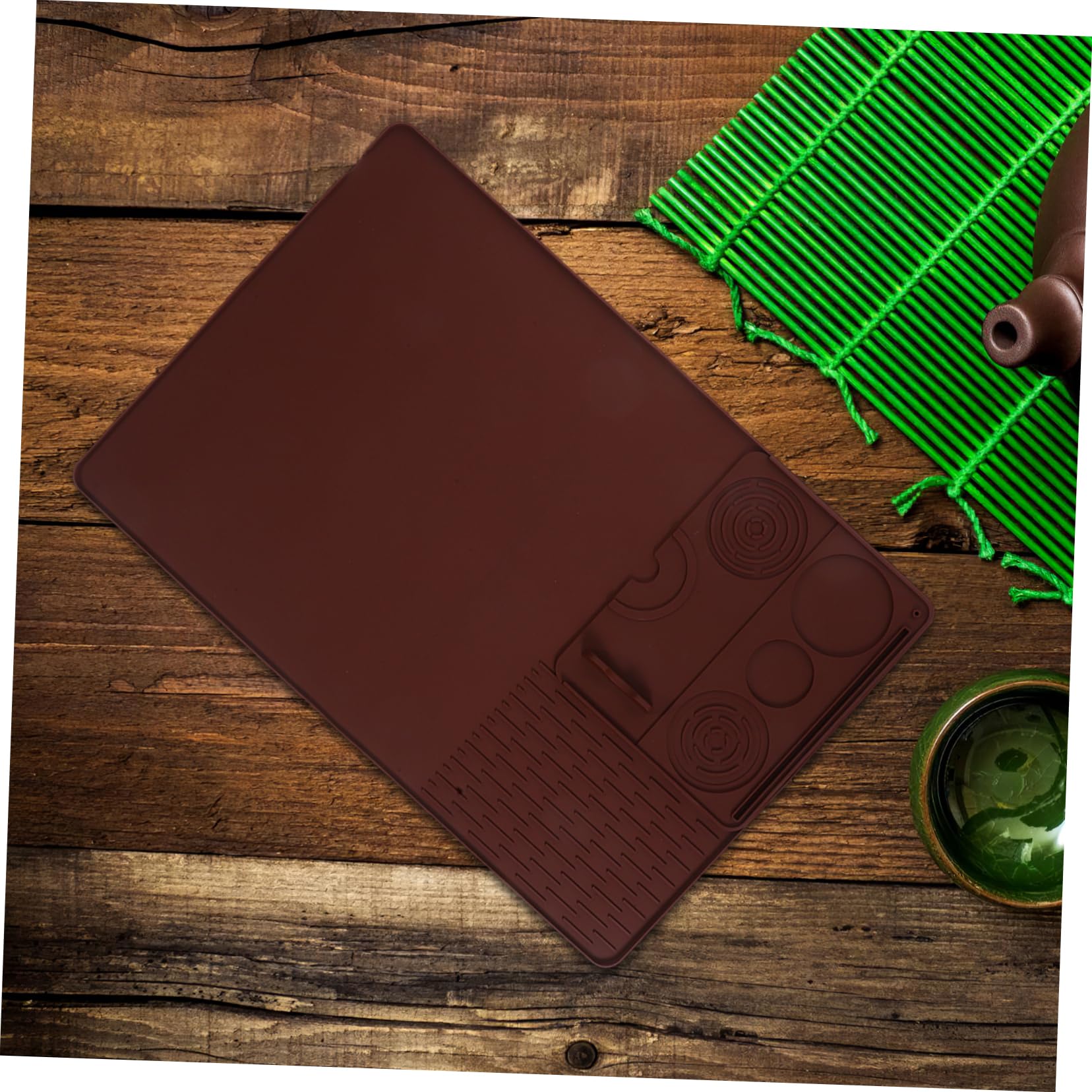 Zerodeko Silikonmatte für Kaffeemaschine und Rutschfest Schutzmatte für Arbeitsplatten Abtropfmatte für Espressomaschinen und Kaffeezubehör