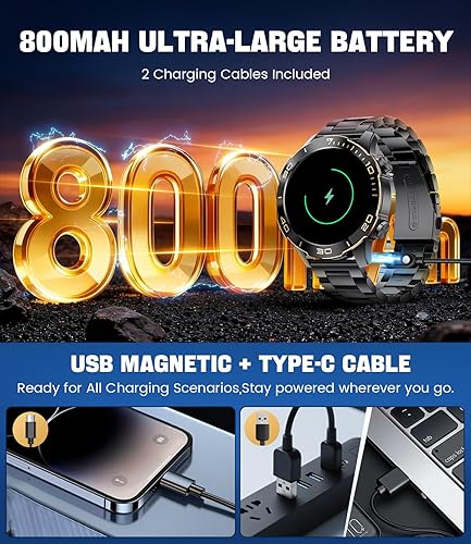 Miniatura 3 de Smart Watches for Men Luxury for Android iPhone50 Day Battery,Fitness Watch with Heart RateBlood PressureSleep Monitor,Men's Smartwatch Amoled