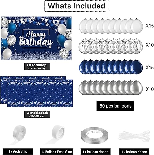 Miniatura 9 de Decoraciones para fiestas de cumpleaños, kit de globos de confeti, mantel de fondo de fotografía de feliz cumpleaños para niños, niñas, hombres,