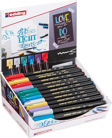 Edding 4 – 51151 keçeli Ekran 1200 Metalik Color Pen, 50 parça, karton