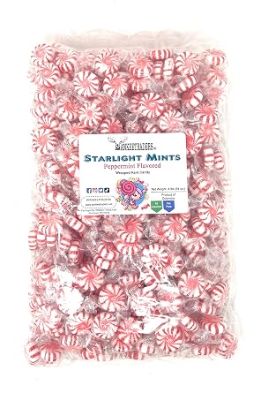 Yankee Traders Brand Starlight Mints, Red & White Wrapped Hard Candy, 4 Pound