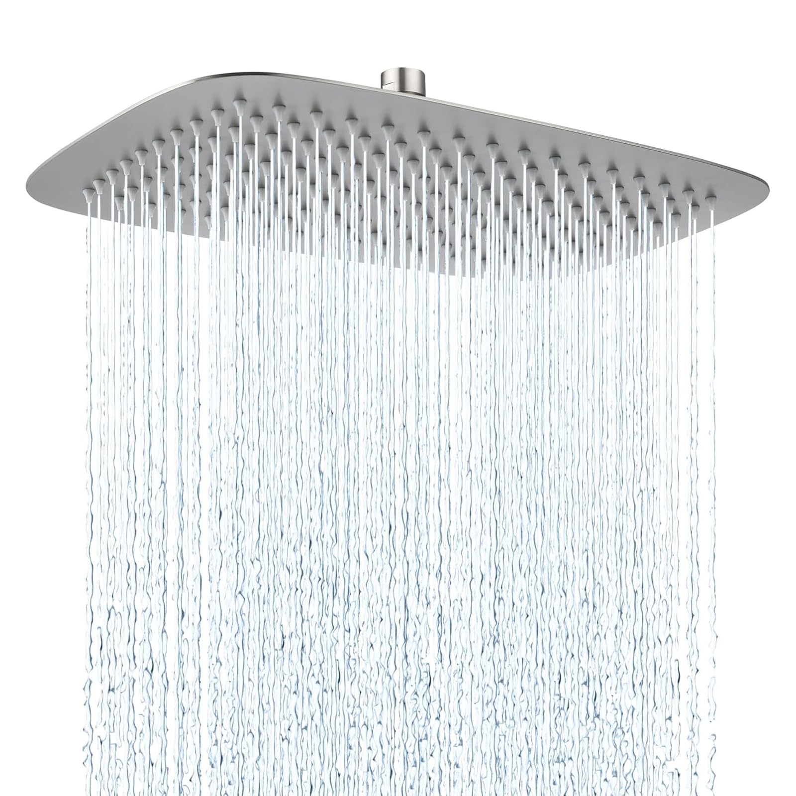 12Inch Rainfall Shower Head, 304 Stainless Steel Large Showerhead, Rectangle Rainfall Shower Head for Full Body, Ultra-Thin Design, Ceiling or Wall Mount(30X21cm)