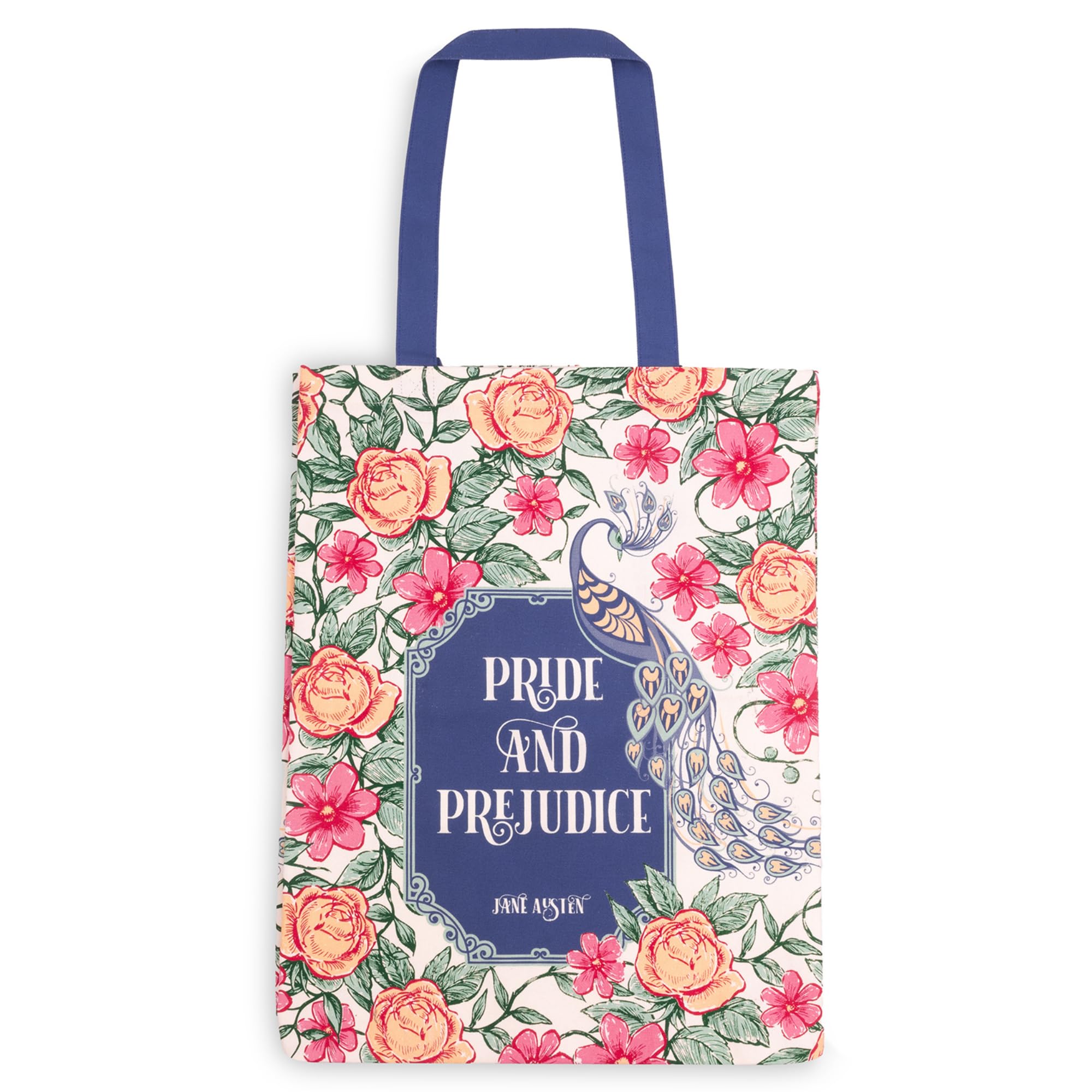 Steel Mill & Co Cute Canvas Tote Bag for Book Lovers, Bookish Reusable/Foldable Bag for Work/Groceries, Pride and Prejudice