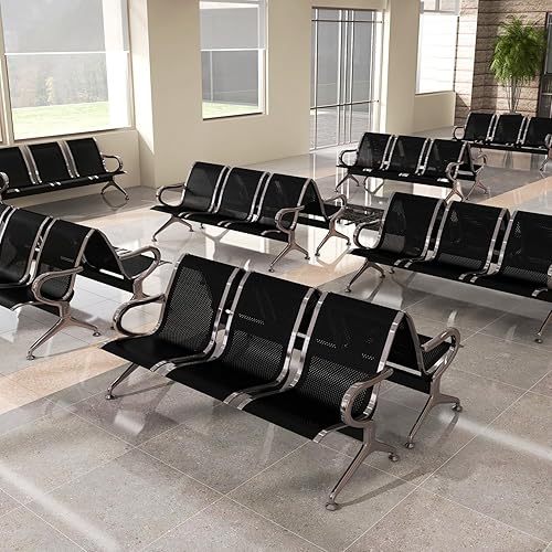 Miniatura 8 de Silla de recepción, sillas de invitados, muebles de oficina, asiento de banco de recepción para aeropuerto, banco, hospital, escuela, barbería