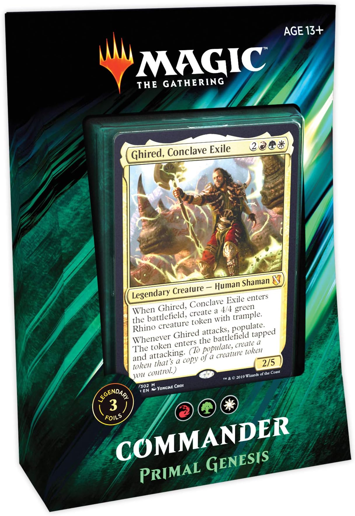 Magic The Gathering Commander 2019 Primal Genesis Deck | 100-Card Ready-to-Play Deck | 3 Foil Commanders