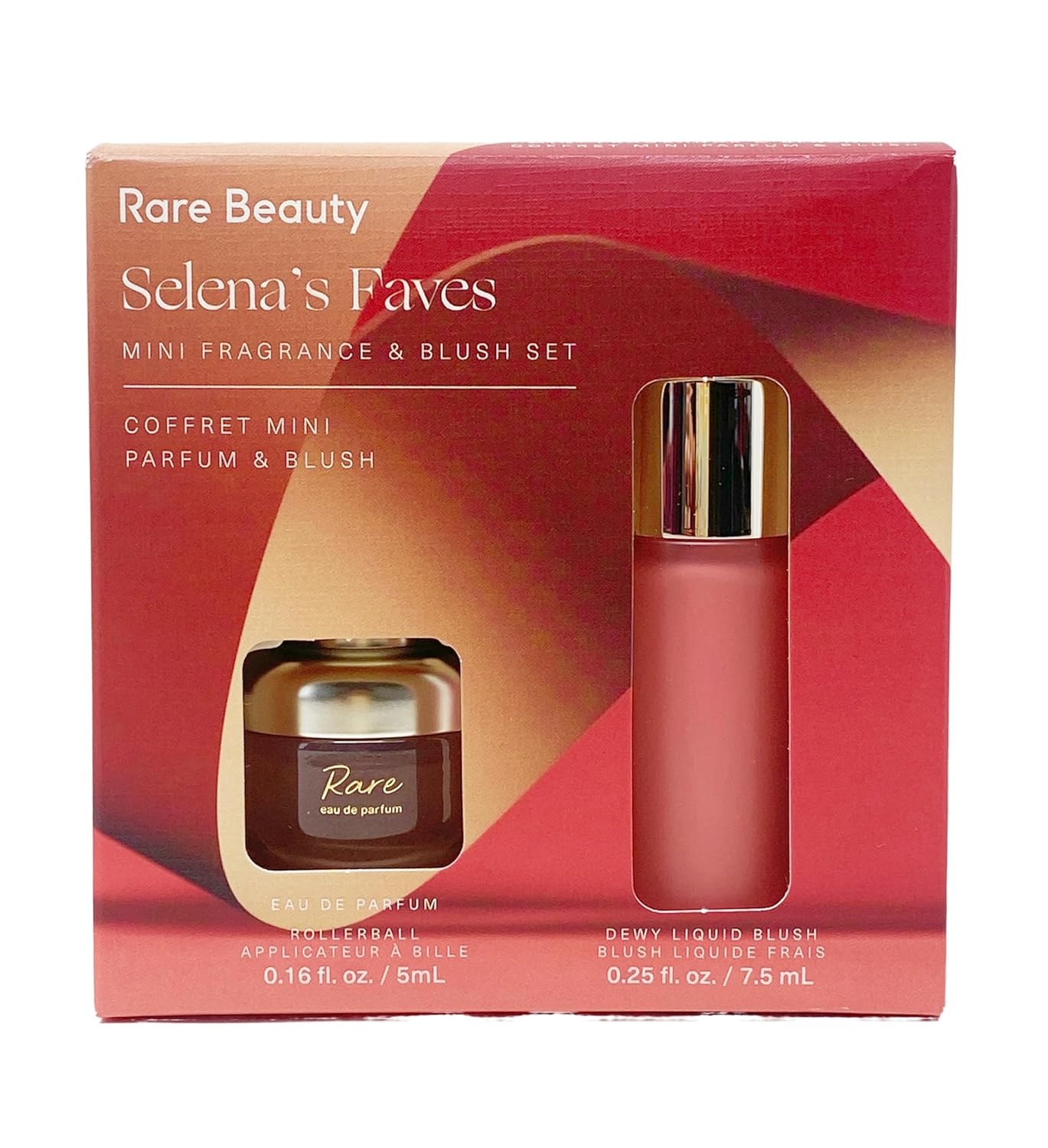Rare Beauty Selena's Faves Mini Fragrance & Blush Set - EAU De Parfum Rollerball (.16 Fl Oz) and Liquid Blush in Happy (.25 Oz)