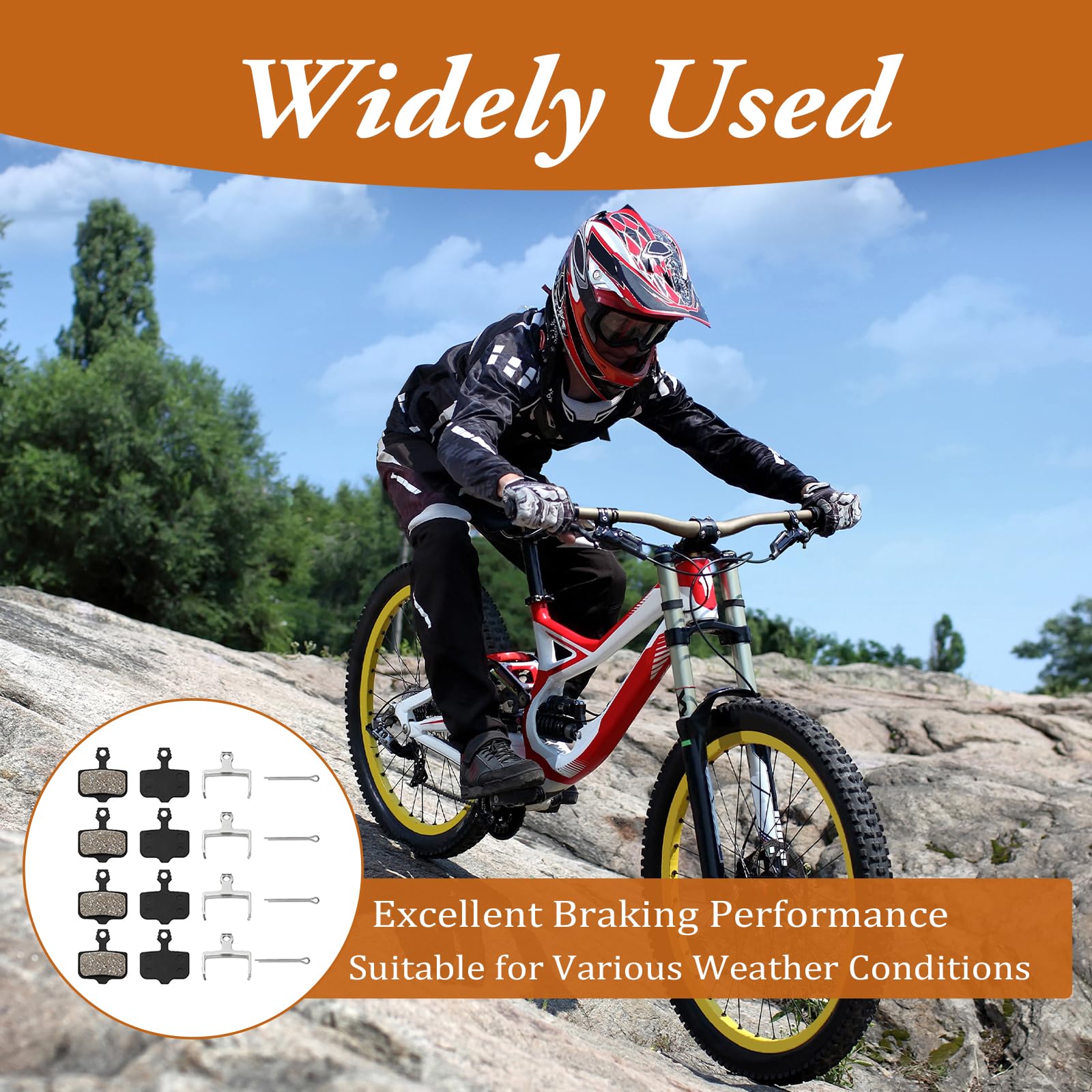4 paia di pastiglie dei freni a disco per bicicletta, in resina, a lunga durata, per mountain bike, compatibile con Avid Elixir 1 3 5 7 9 CR DB1 DB3 DB5 XO XX X7 X9 XXWC