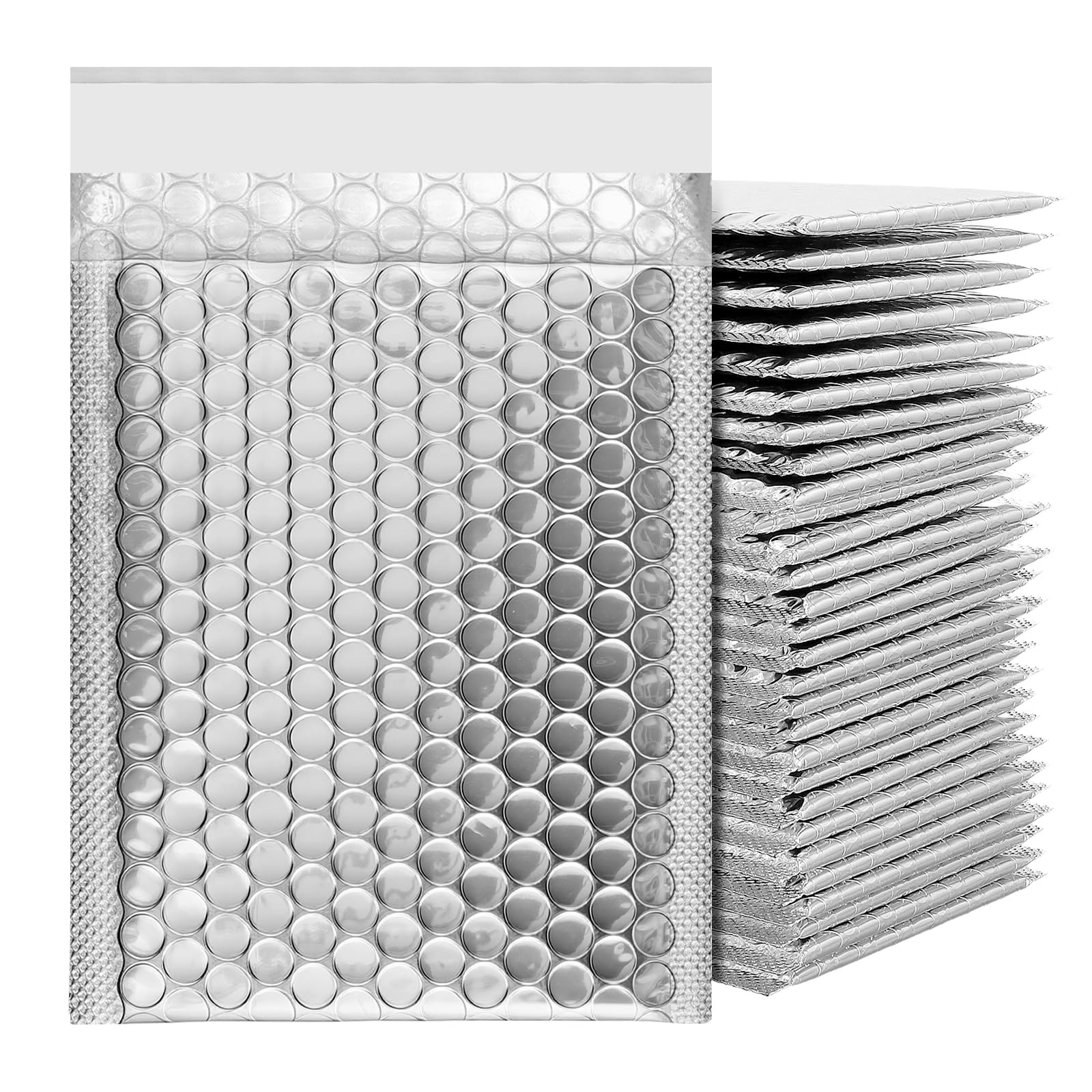 TAICHEUT 180 Pack A6 Bubble Mailers, 13x19cm Silver Self Seal Padded Envelopes with Waterproof Layer for Shipping, Mailing and Packaging