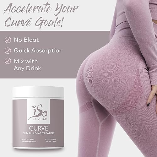 Miniatura 4 de IsoSensuals Curve Bum Building Creatine - Malla micronizada 200 para constructor de músculo liso para mujeres, potenciador de creatina para mujeres,