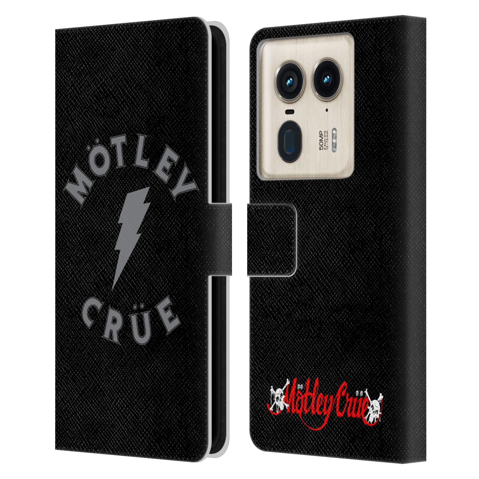 Head Case Designs Officially Licensed Motley Crue Bolt Tour Graphics Leather Book Wallet Case Cover Compatible with Motorola Edge 50 Ultra/X50 Ultra