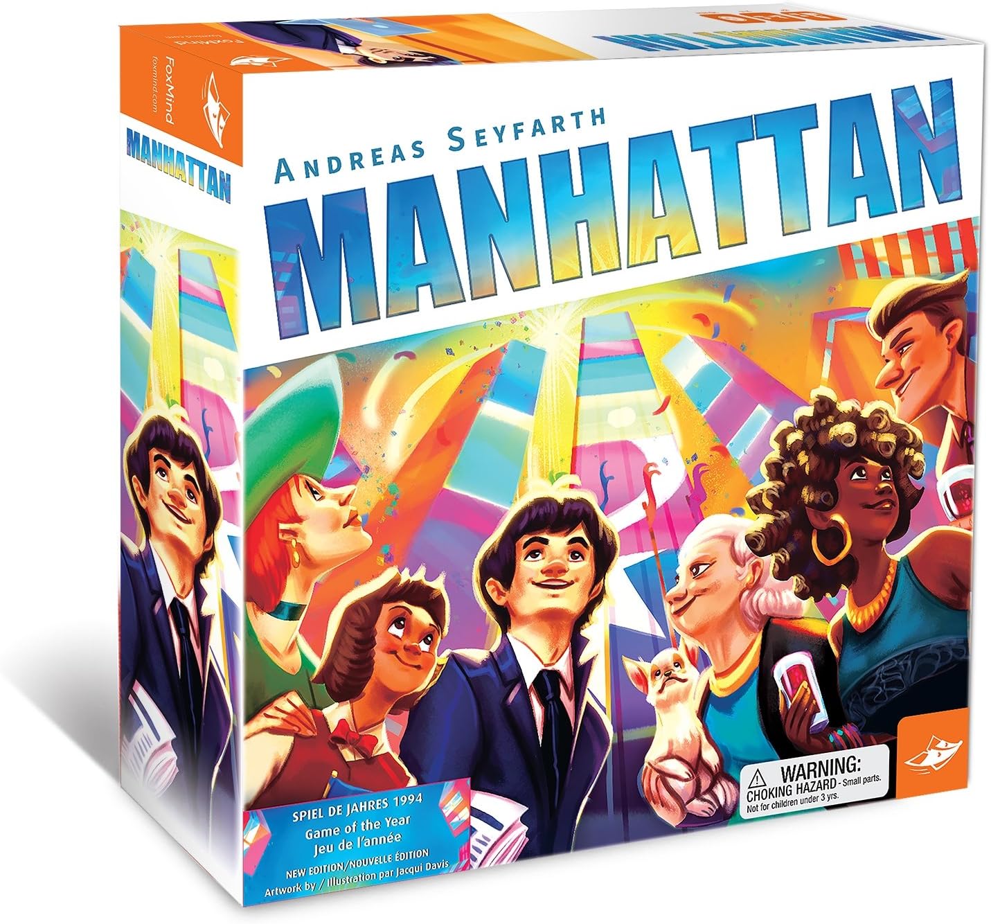 FoxMind Games: Manhattan, New Edition, Reprint of a Timeless Classic, Family Award Winning Board Game, 2 to 4 Players, for Ages 8 and up
