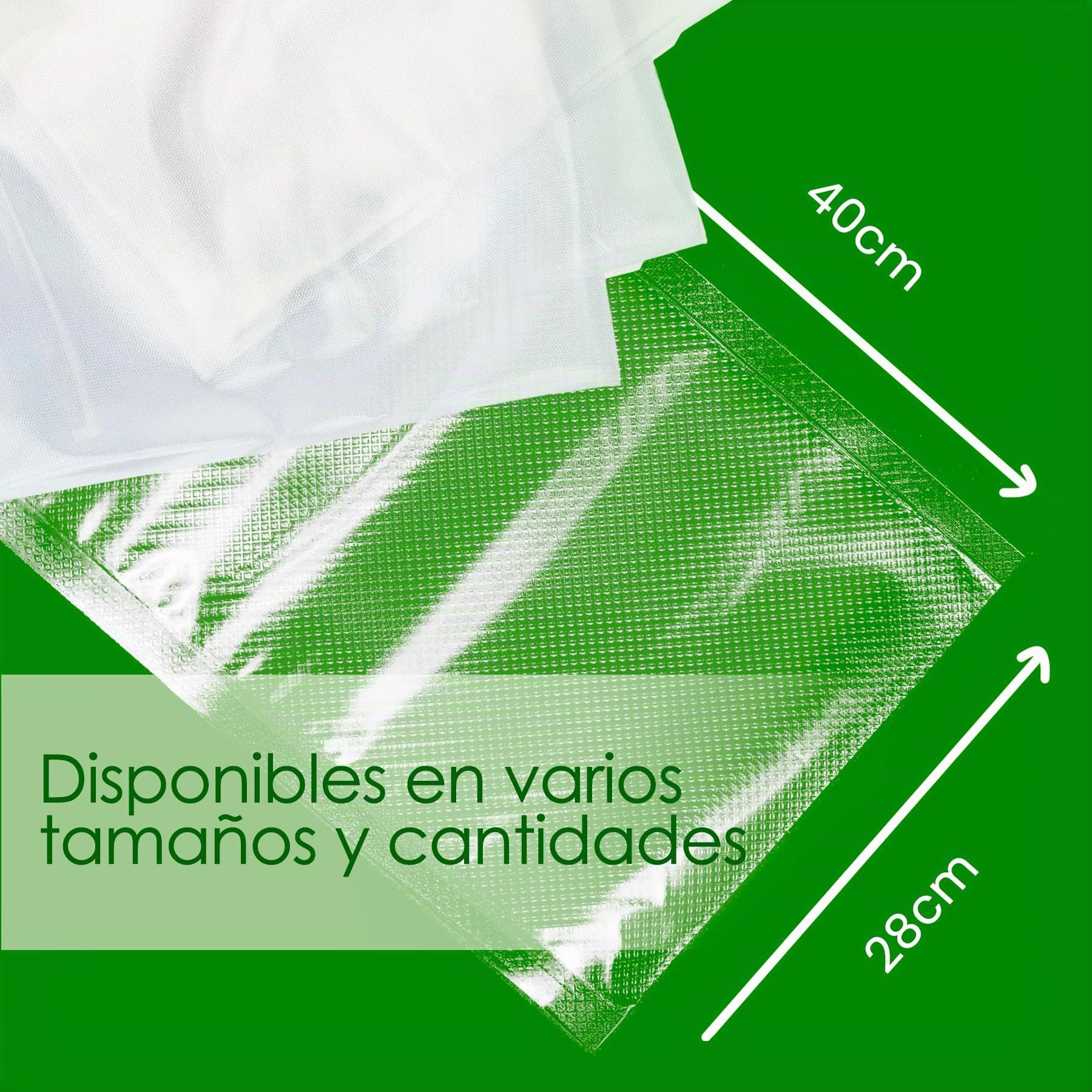 Bolsa Gofrada Envasado al Vacío, 50, 200, 500 o 800 und 28x40cm Bolsas para Envasar al Vacío, Conservación de Alimentos, Bolsas de plástico Precortadas para comida, BPA Free