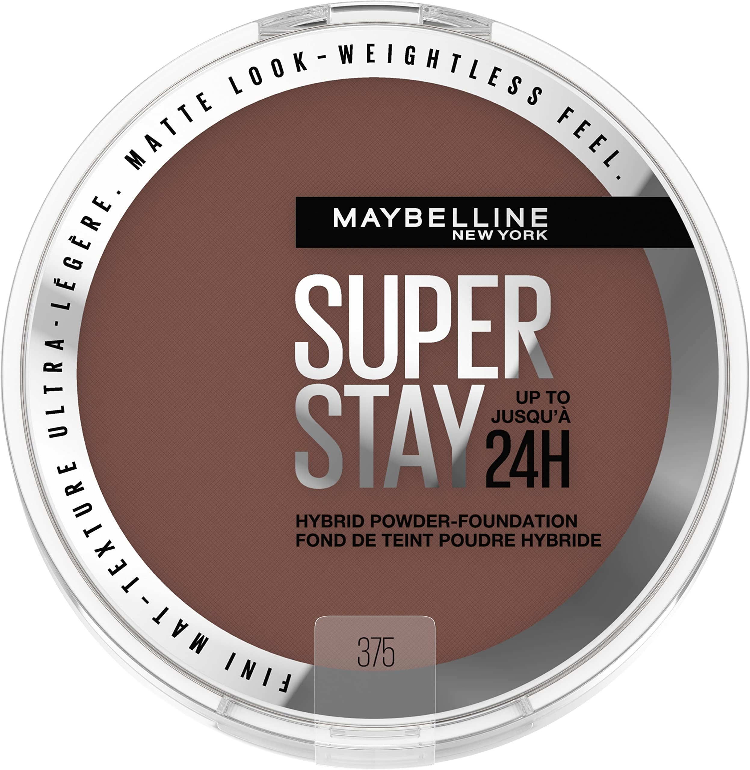 New York Super Stay Up to 24HR Hybrid Powder-Foundation, Medium-to-Full Coverage Makeup, Matte Finish, 375, 1 Count