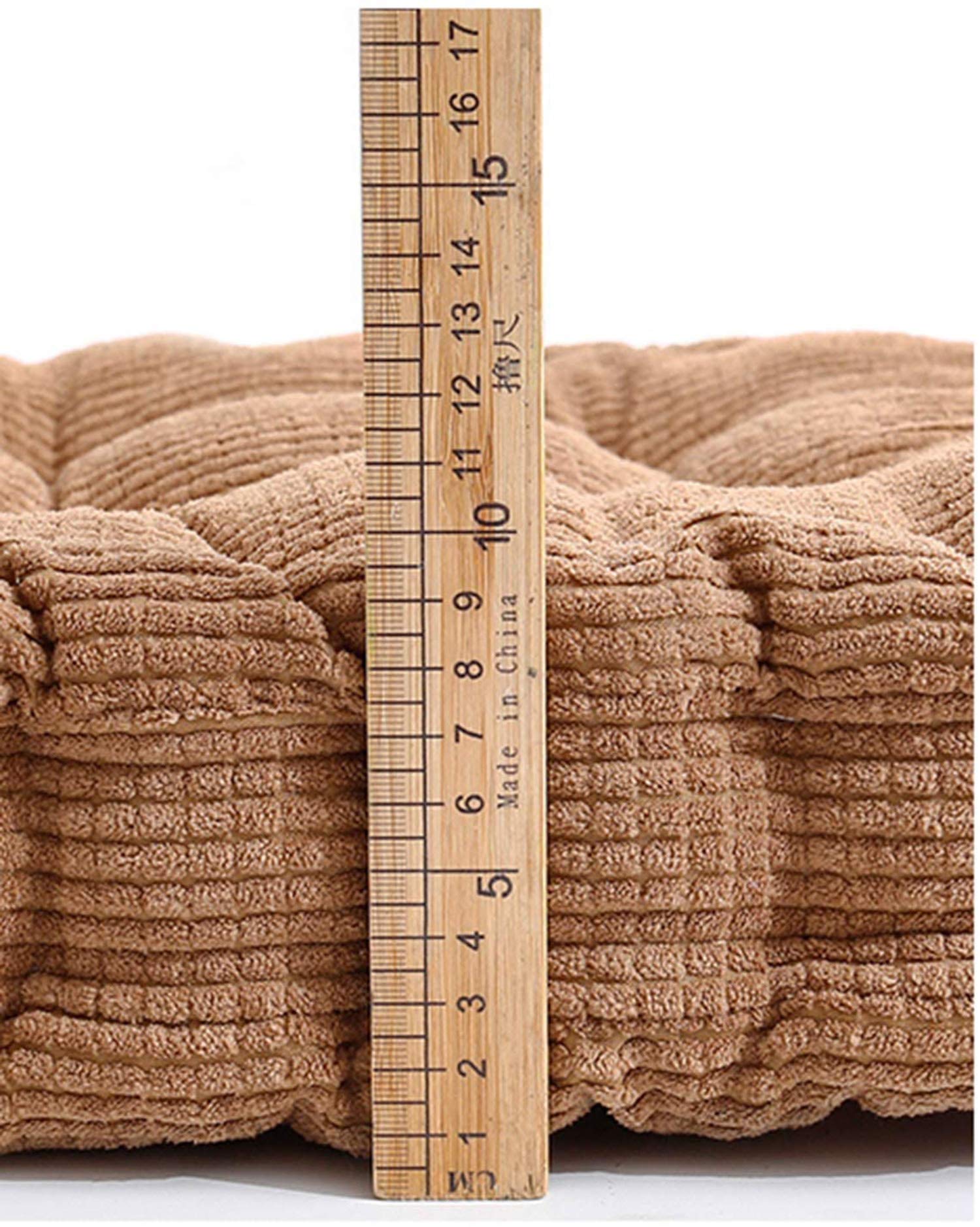Cuscino Quadrato Per Sedia In Cotone E Lino - Imbottito Spesso 10cm Per Ufficio, Giardino E Tatami (DarkPurple, 45x45cm) - 4