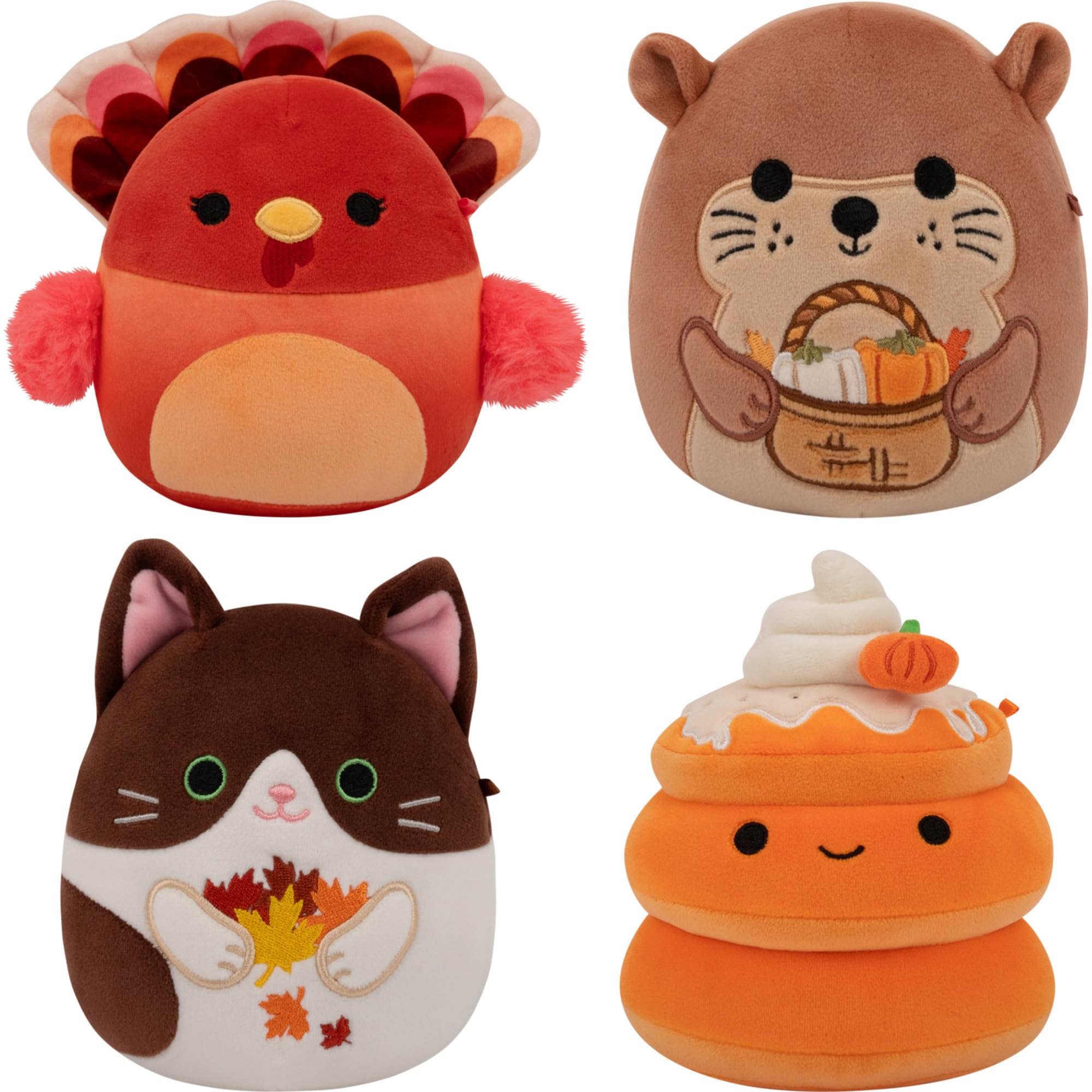 Squishmallows Original Harvest 4-Pack (Amazon Exclusive) | Squishmallows Multipack, Thanksgiving Plush, Halloween Stuffed Animals