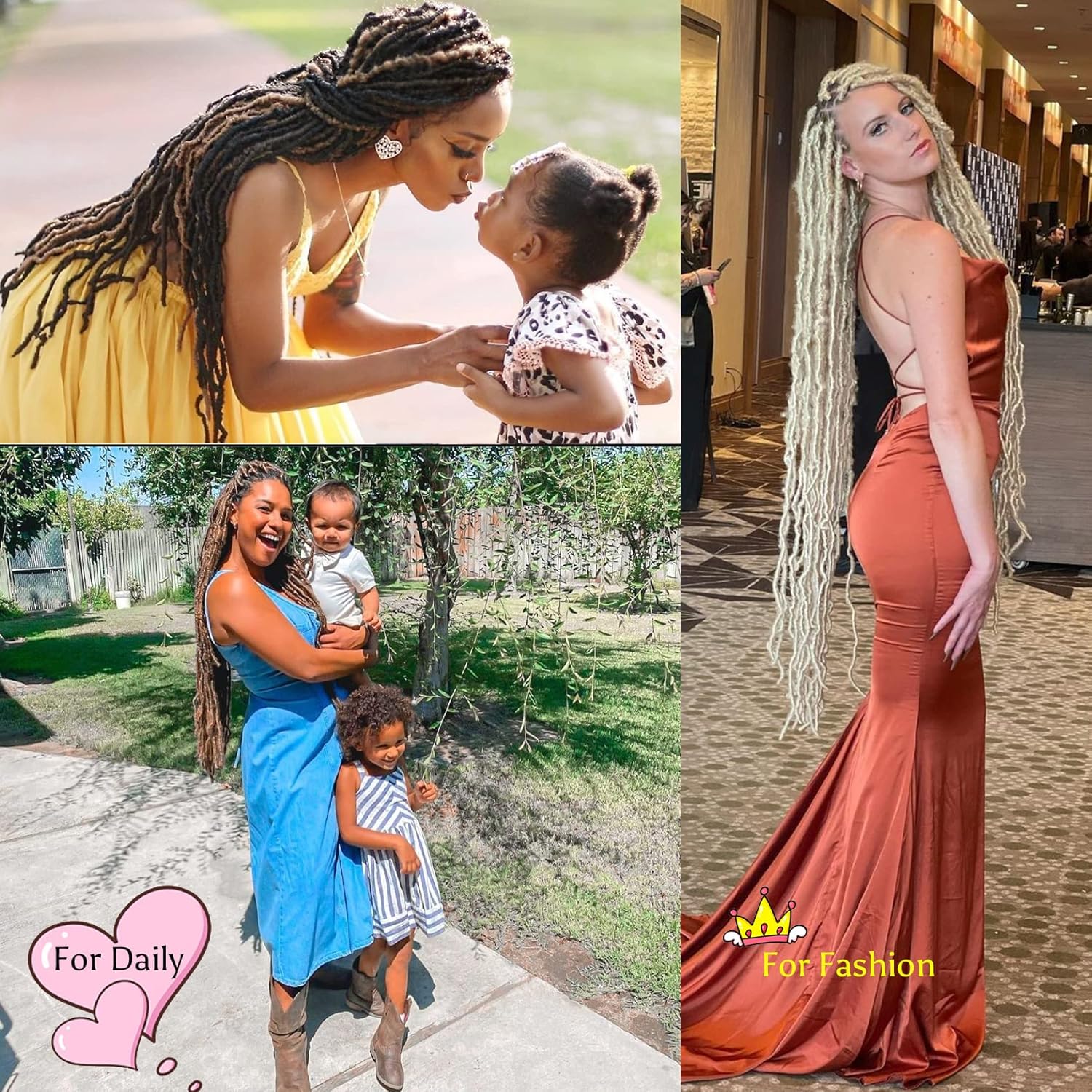 Karida Faux Locs Crochet Hair 36 Inches, New Soft Locs Crochet Hair 3 Packs, Crochet Faux Locs Hair Pre Looped Crochet Hair for Black Women (36 Inch (Pack of 3), BUG#)